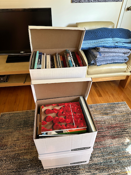 a box of Connie Zehr's art